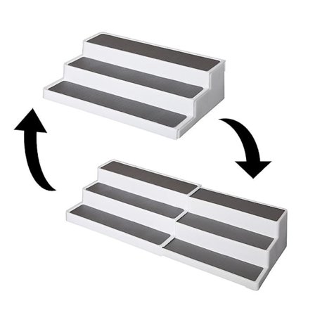 Spoway Skridsikker Køkkenskabs Organizer, 3-lags Skridsikker Køkken Organizer, Udvidelig Krydderiopbevaringshylde Til Spisekammer Skab Eller Bordplade