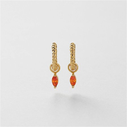 Orange Marquise Hoops