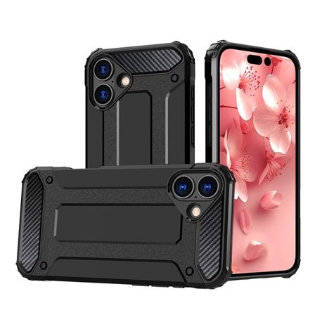 Hybrid Armor iPhone 16 Plus-etui - svart