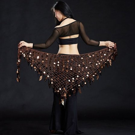 Mavedansbælte Hoftetørklæde KAFFE