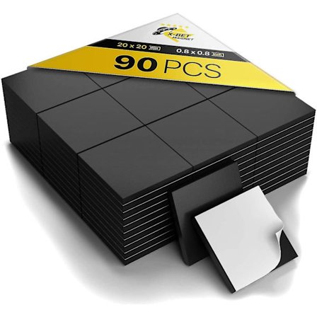 Magnetiske firkanter - Fleksibelt magnetisk ark med 90 selvklebende magnetiske firkanter (hver 4/5" X 4/5") - Klebrige magneter - Magnetbånd er ideelt