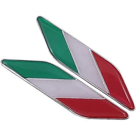 Italien Flagga Klistermärke 1 par Nationalflagga Metall Klistermärken Bil Klistermärken Dekaler Metall Italien Flagga (röd vit grön) (2 st)