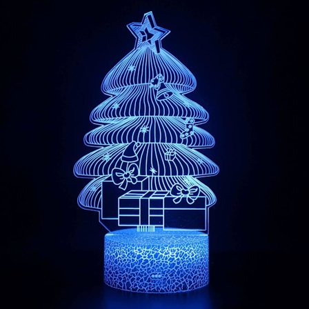 WJ 3D optisk lampe illusion natlys boks stemningslys 7 farve skiftende akryl LED natlys USB kabler soveværelse skrivebord dekoration