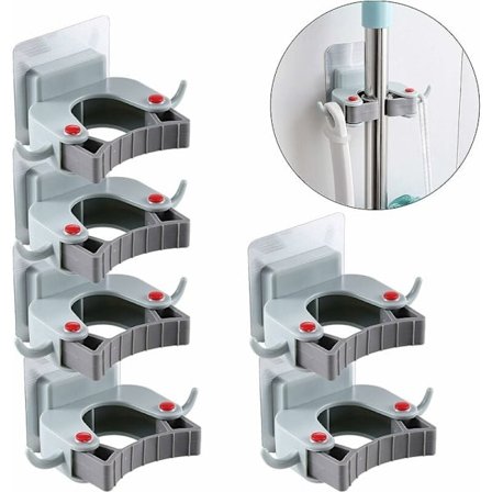 Klistremerke for moppeholder, veggmontert mopp og holder for