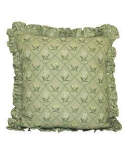 Putevar med volang Petra blomstrete 1-pakning Grønn