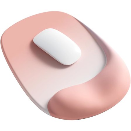 Ergonomisk musematte, gel-håndleddsstøtte for smertefri bruk, sklisikker skrivebordsmatte for kontor, gaming og hjemmekontor (rosa)