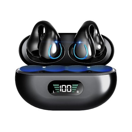 In-Ear Clip-On Hörlurar MM Drivers Stereo Bas Display Bluetooth Vattentät Svart