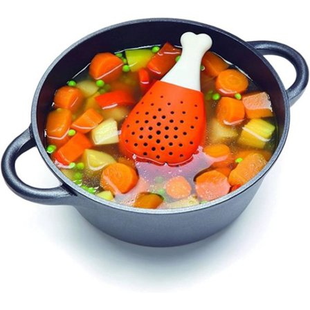 Kycklingbensformad Silikonkryddinfuserare, Trumstockformad Kryddfilter, Gryta Soppa Silikonkryddpåse