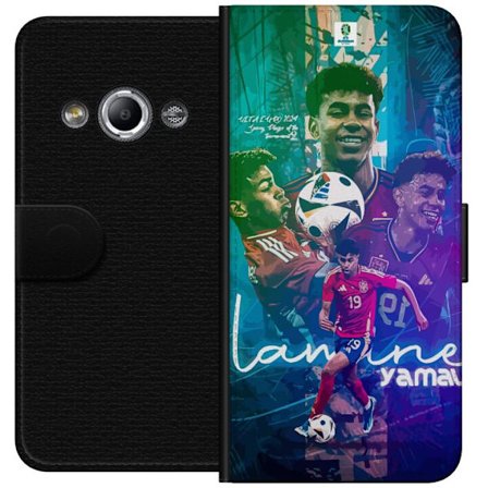 Kompatibel Tegnebogsetui til Samsung Galaxy Xcover 3 Lamine Yamal EM-inspireret design med actionbilleder, farverige detaljer og en hyldest til Spanie
