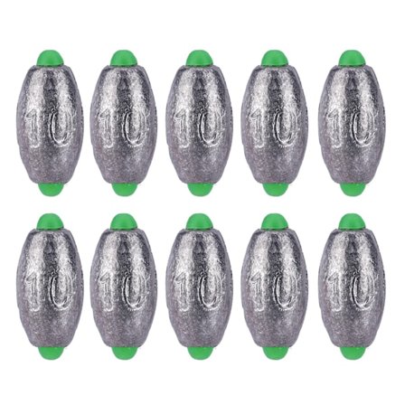 10 stk. 5 Størrelser Avtakbare Søkker Fiskevekter Sett