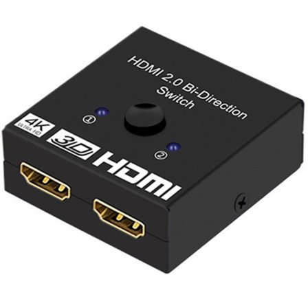 HDMI-svitsj 2 i 1 ut 4k høy oppløsning toveis bryter 1 i 2 ut