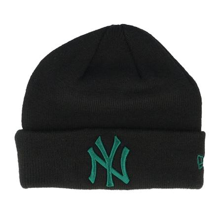 New Era - MLB Black cuff Beanie - Kids New York Yankees League Essential Bea Black/Green Cuff @ Hatstore