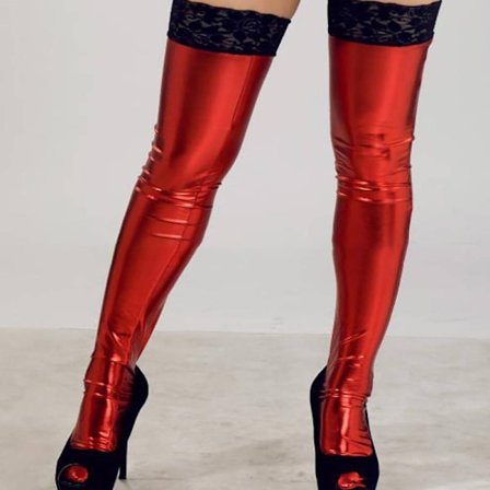 Skinn Lange Sokker Lår Høy Sokker RØD