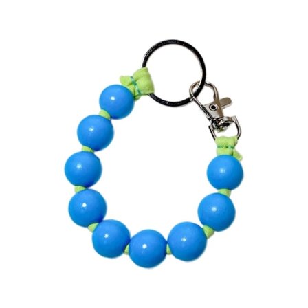 Stilfuld rygsæksnor med perler, koreansk slikfarvet nøglering til mobiltelefonarmbånd, vedhæng, perlebesat taskesmykke, kongeblå