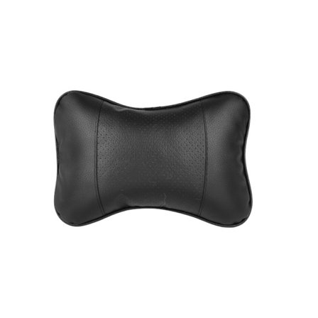 (Svart) 2-pack nackkudde för bil, bekvämt PU-läder, mjukt stöd
