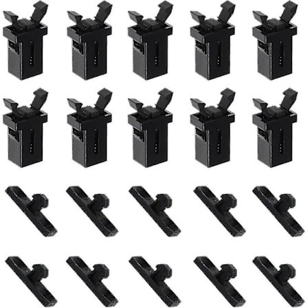 10 par berøringstopp lokk søppelkasse lås plast reservedel reparasjon erstatning svart kompatibel med Brabantia 3 til 50 liter