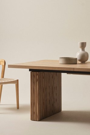 Jotex - Spisebord Med Ileggsplate 105x196+45 Cm Natur - PALANZO - Kjøp Spisebord hos Jotex