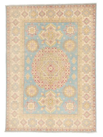 Oriental Kazak Fine Rug 144X203 Orange/Beige Wool, Afghanistan