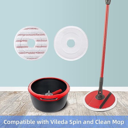 3 stk. Mop-efterfyldning til Vileda Spin And Clean Mop - Spin Mop Hovedudskiftning - Vaskbar Genanvendelig Mikrofiber Mop Hovedudskiftning til 