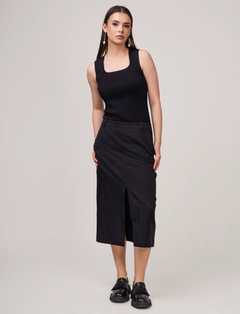 Ivo Nikkolo Linen-Blend Skirt, Said 1 - Black - 40