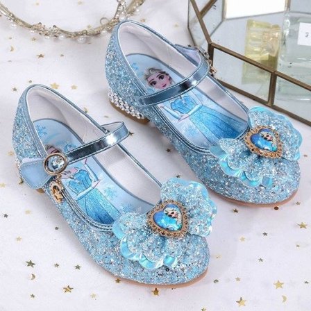 Elsa prinsessakengät lapsille tytöille paljeteilla sininen 19cm / koko[GPA]