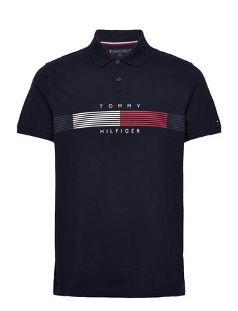 Chest Rwb Corp Graphic Reg Polo Polos Short-sleeved Sininen Tommy Hilfiger