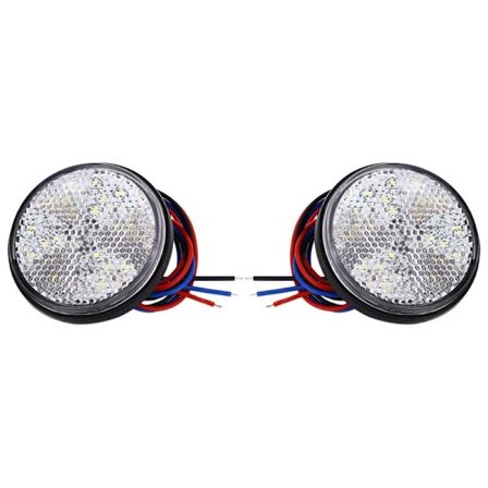 Valkoinen 24 SMD auton pyöreä takavalo vilkkuvalo pyöreä LED heijastin kuorma-auton sivuvaroitinlamppu