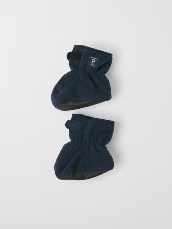Polarn O. Pyret - Windproof fleece booties for baby - 13|15 - Childrenswear - blue