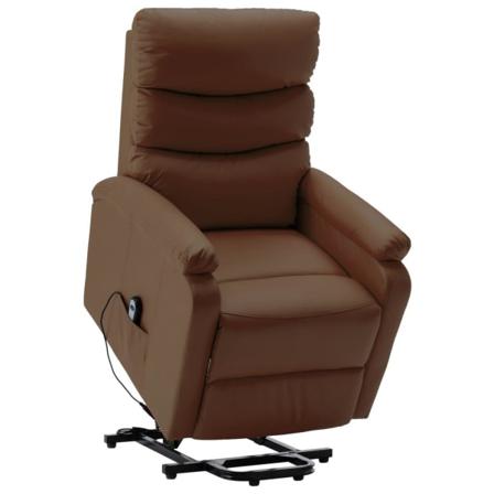 Vidaxl Reclinerfåtölj Med Uppresningshjälp Brun Konstläder Brun