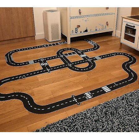 12 kpl DIY Autorata Matto Tie PVC Palapeli Joustava Kaupunkirata Kilpa-autorata Lelu | Magneettinen-LP-