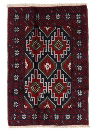 Tapis Baloutche 82X120 Noir/Rouge Foncé (Laine, Perse)