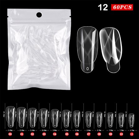 60 Stk ABS Forlængelse Nail Forms For UV Gel Polish False Nail Art