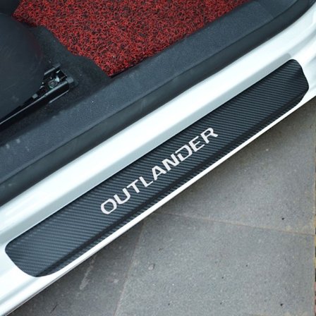Karbonfiber Vinyl Dekal for Mitsubishi Outlander, Dørterskelbeskytter, Terskelplate, Biltilbehør
