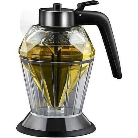 Honningpumpe, Honningkrukke med Stativ, Honningkanne - Glass, Premium Diamantflaske Design, Kapasitet: 200ML