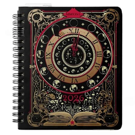 u200bu200b2026 Veckoplanerare "Waiting for the Night" - Spiralbunden gotisk tarotkortinspirerad designanteckningsbok