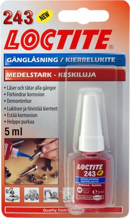 Loctite 243 Gänglåsning medelhög styrka 5 ml, Kemteknik
