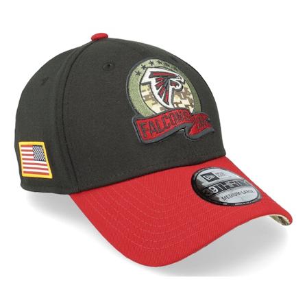 New Era - NFL Svart flexfit Caps - Atlanta Falcons M 39THIRTY NFL Salute To Service 22 Black/Red Flexfit @ Hatstore
