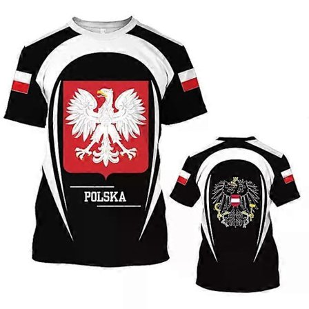 Ny Polsk Polska Hvit Ørn Emblem T-skjorte Egendefinert Skjorte Fotballdrakt 3D Polen Nasjon Flagg Grafisk T-skjorte Kompatibel med Herreklær
