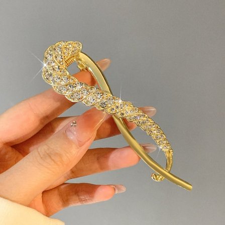 Rhinestone Banana Clip Sparkling Hair Claws GULD