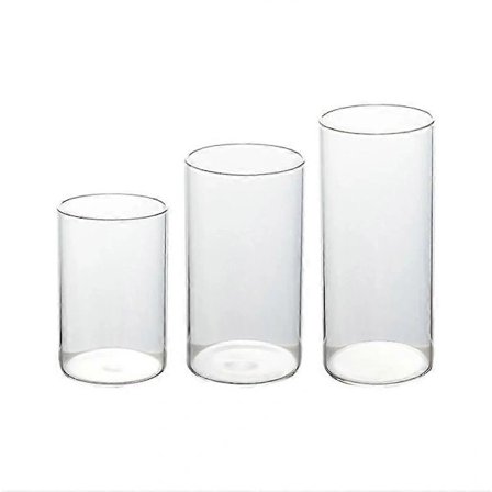 Vindtætte klare glas cylinder lysestager åbne lysstofrørsskærme 200ml65*80mm