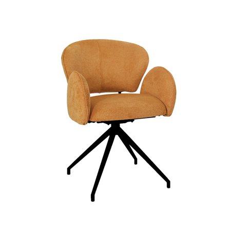 Holly spisebordsstol, armlæn & drejefunktion - Varm orange - 60x60x82cm - Elegant & Komfortabel drejestol til spisestuen - Stole