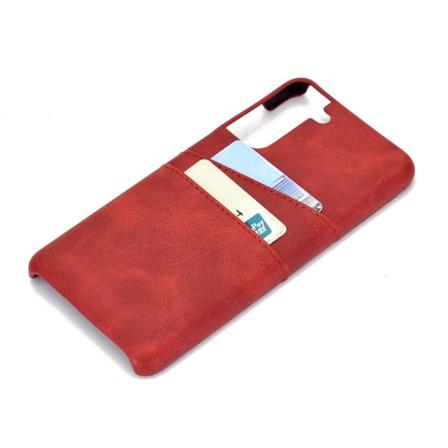 Sileä kansi korttilokerolla - Samsung Galaxy S21 FE Röd