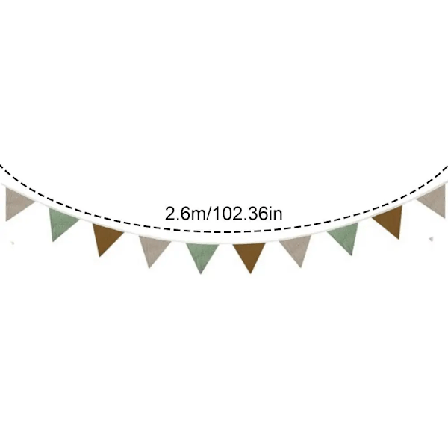 Hængende Flagbanner Fanebaner Trekantbanner Vaskbar Bomuldsstof Trekantfanebaner Girlander Til Stue Og Soveværelse green