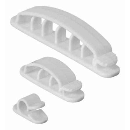 10-pak - Kabelclips - Selvklæbende sæt i forskellige størrelser!