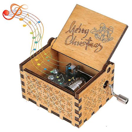 Træmusikbokse, lasergraveret vintage træ solskin musikboks gaver