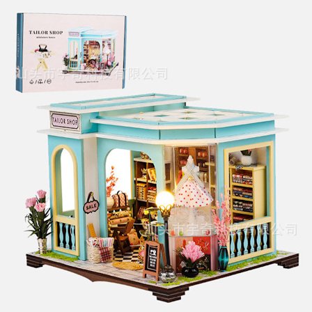 DIY Bokhörna i Trä – Sensorlampa Bokstöd Miniaturhus**TSZH222 Marys Skrädderi