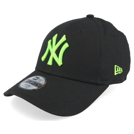 New Era - MLB Black adjustable Czapka Z Daszkiem - Kids New York Yankees Neon 9FORTY Black/Neon Green Adjustable @ Hatstore