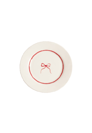 Pick A Poppy Bow Assiett - 22 Cm Glas & porslin Rosa