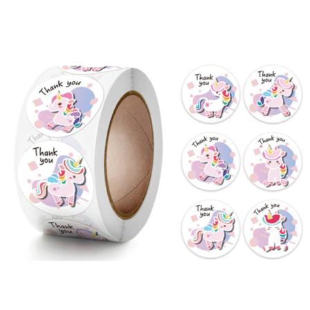 500st Stickers Klistermärken - Djur Motiv - Cartoon - Unicorn Multifärg