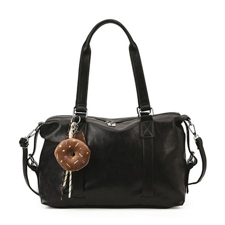 Afslappet taske dame skuldertaske med donut vedhæng